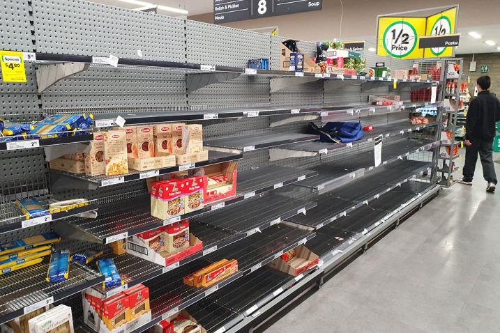 Empty Australian supermarket.