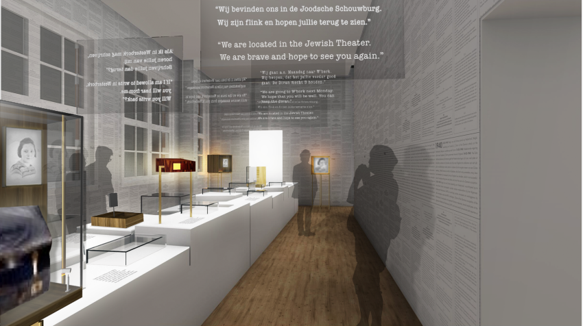Artist impression, National Holocaust Museum of the Netherlands (interior). Image by Opera Amsterdam and Studio Louter, National Holocaust Museum