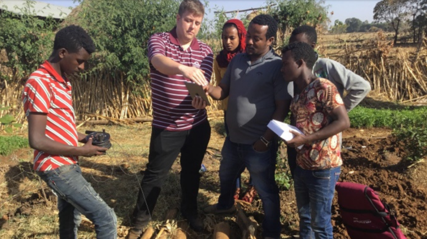 Training and testing an app in the field developed for data collection (Photo: University of Connecticut)