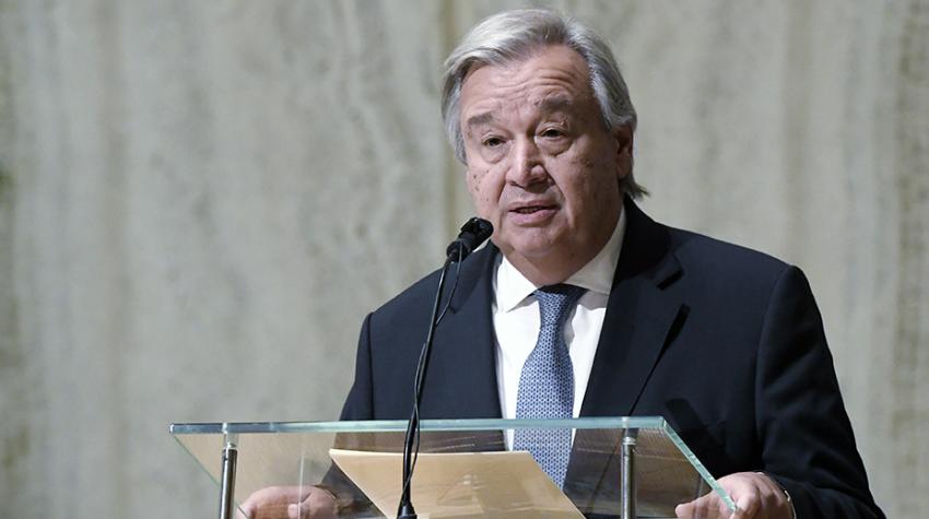 Secretary-General António Guterres speaks at a religious service
