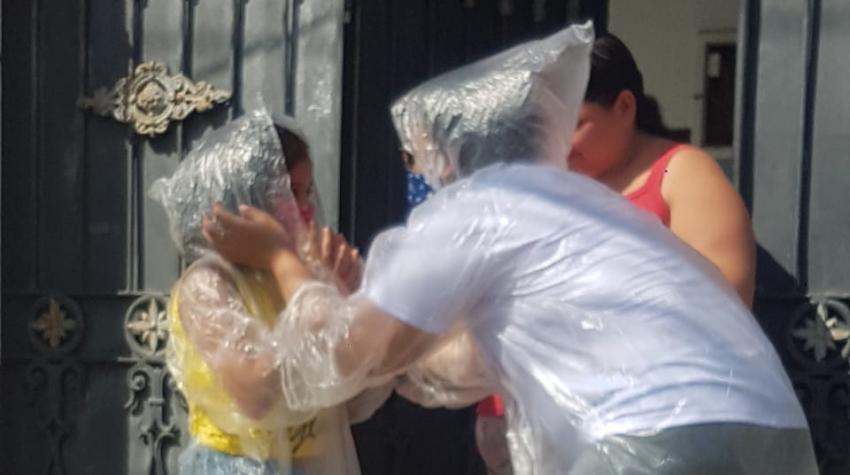 School teacher Maura Silva, 47, visited her students in Rio de Janeiro wearing protective gear. Photo courtesy Maura Silva
