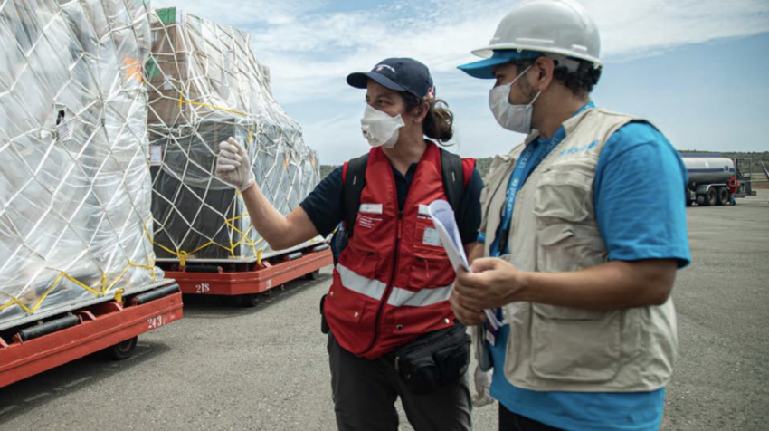 UNICEF Staff in Venezuela with medical supplies