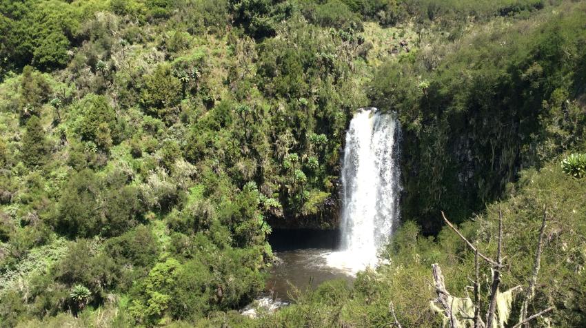 Waterfall on the Upper Tana River in the Aberdares, which forms part of the water supply for Nairobi, Kenya. ©UN Environment Programme