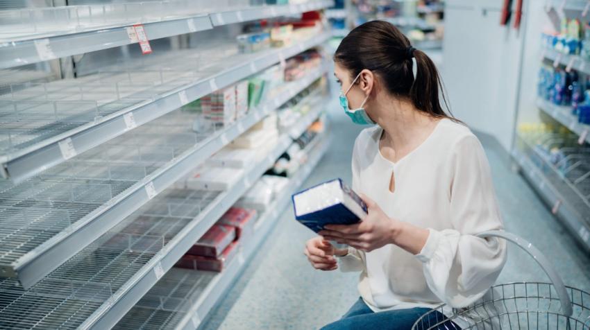In some countries, lockdowns and disruptions in supply chains caused by the COVID-19 pandemic have led to empty shelves at grocery stores and other retail outlets.