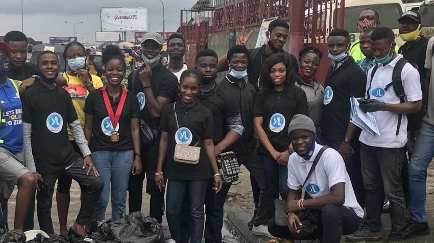 Participants in the Young African Leaders Initiative (YALI) Network Rivers Hub during a community service exercise at Eleme in Rivers State, Nigeria. 29 August 2020. yalirivershub Photo/Instagram