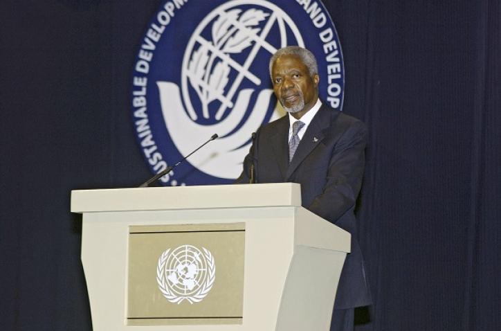 Secretary-General Kofi Annan delivers his statement at the opening of the high-level General Debate on the Programme of Action for the Sustainable Development of Small Island Developing States at Port Louis, Mauritius.