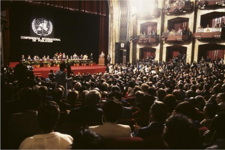 View of the hall where the Mexico City conference took place.