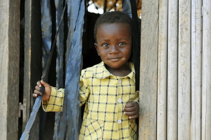 A young child in the village of Zeaglo, Côte d'Ivoire.