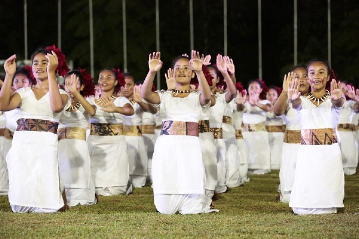 Dance stage of the cultural opening ceremony of the Third International Conference on Small Island Developing States (SIDS) in Apia, Samoa.