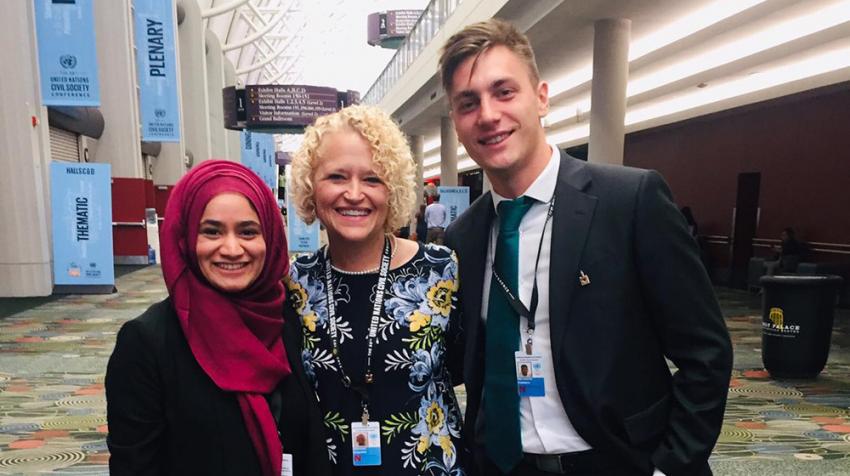 De Montfort University (DMU) PhD student Nabeelah Ahmed Omarjee at a workshop during the UN Civil Society Conference in Salt Lake City, United States.  