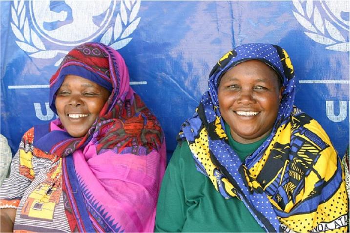 Two Burundian smiling women in Ruyig, Burundi.
