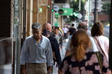 busy sidewalk