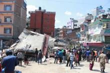 A scene from the aftermath of the 2015 Nepal earthquake. Rajan Journalist/Wikimedia Commons