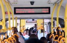 Citizens ride the DART bus in Dar es Salaam, Tanzania. © UN-Habitat/Julius Mwelu