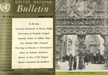 Preceding the UN Chronicle was the United Nations Bulletin. This edition covered the final stages of debate of the Universal Declaration of Human Rights