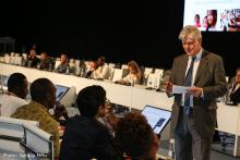 Under-Secretary-General Fabrizio Hochschild speaking to participants of the Children and Youth Roundtable at the World Urban Forum (WUF10) held in Abu Dhabi, United Arab Emirates, on 12 February 2020. ©Natalia Mroz 