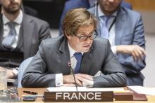 Nicolas de Rivière, Permanent Representative of France to the United Nations, addresses the Security Council meeting on the situation in the Great Lakes region. New York, 3 October 2019. UN Photo/Laura Jarriel 