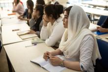 The first cohort of Afghan students arrived in Almaty, Kazakhstan, and started language courses at ALMA University, October 2019. Photo: UNDP Kazakhstan 