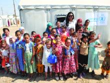 On her first international trip, United Nations Secretary-General’s Envoy on Youth, Jayathma Wickramanayake, met with youth in a camp for Internally Displaced Persons. 14 August 2017, Iraq. © United Nations Assistance Mission for Iraq (UNAMI)