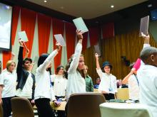 Youth attendees of a high-level event at United Nations Headquarters on “Financing the Future: Education 2030”.  20 September 2017. ©UN Photo/Rick Bajornas