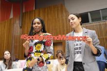Participants at a European Union/United Nations Spotlight Initiative high-level event: Progress and perspectives on eliminating violence against women and girls. New York, 26 September 2019. UN Photo/Rick Bajornas