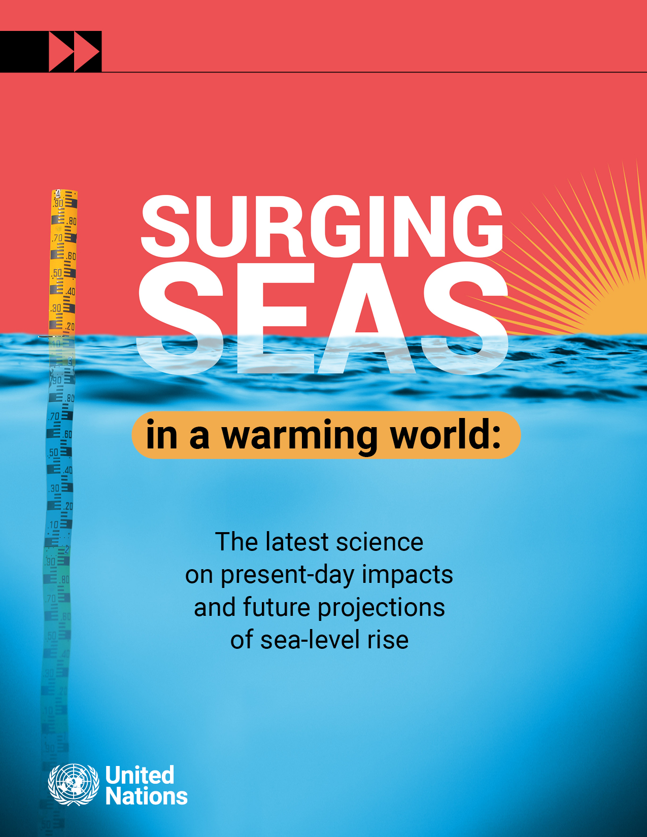 Graphic of a themometer measuing the ocean temperature