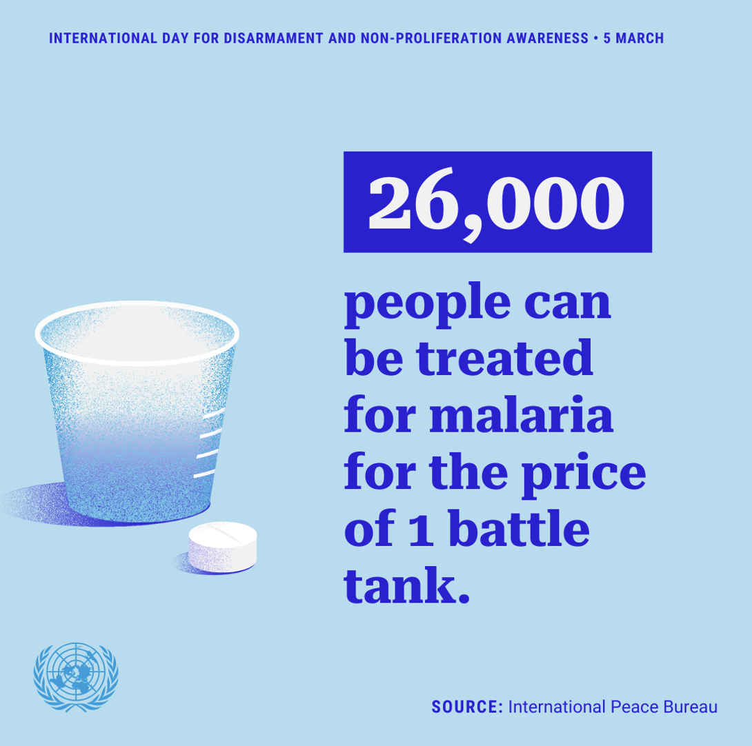 A card saying 26,000 can be treated for malaria for price of 1 tank.