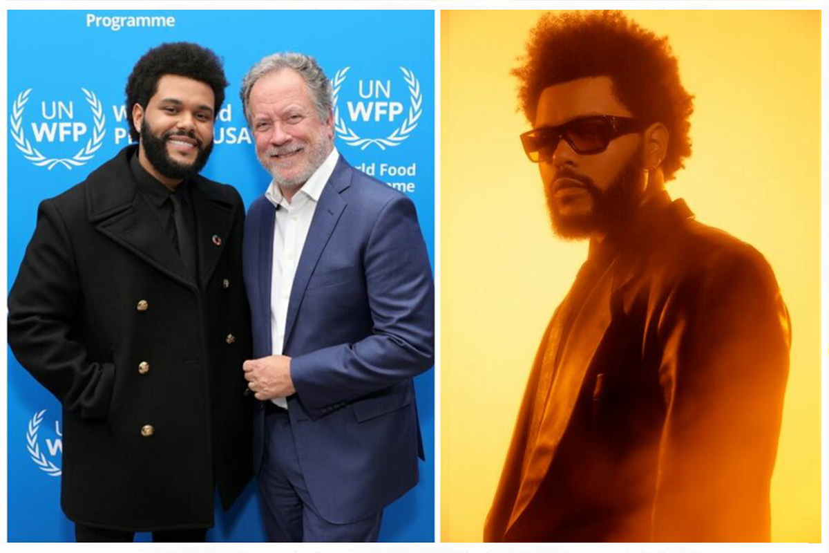 The Weeknd and David Beasley (left), The Weeknd backlit (right)