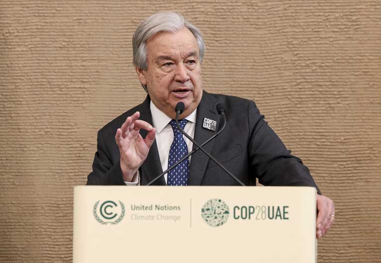 António Guterres during COP28