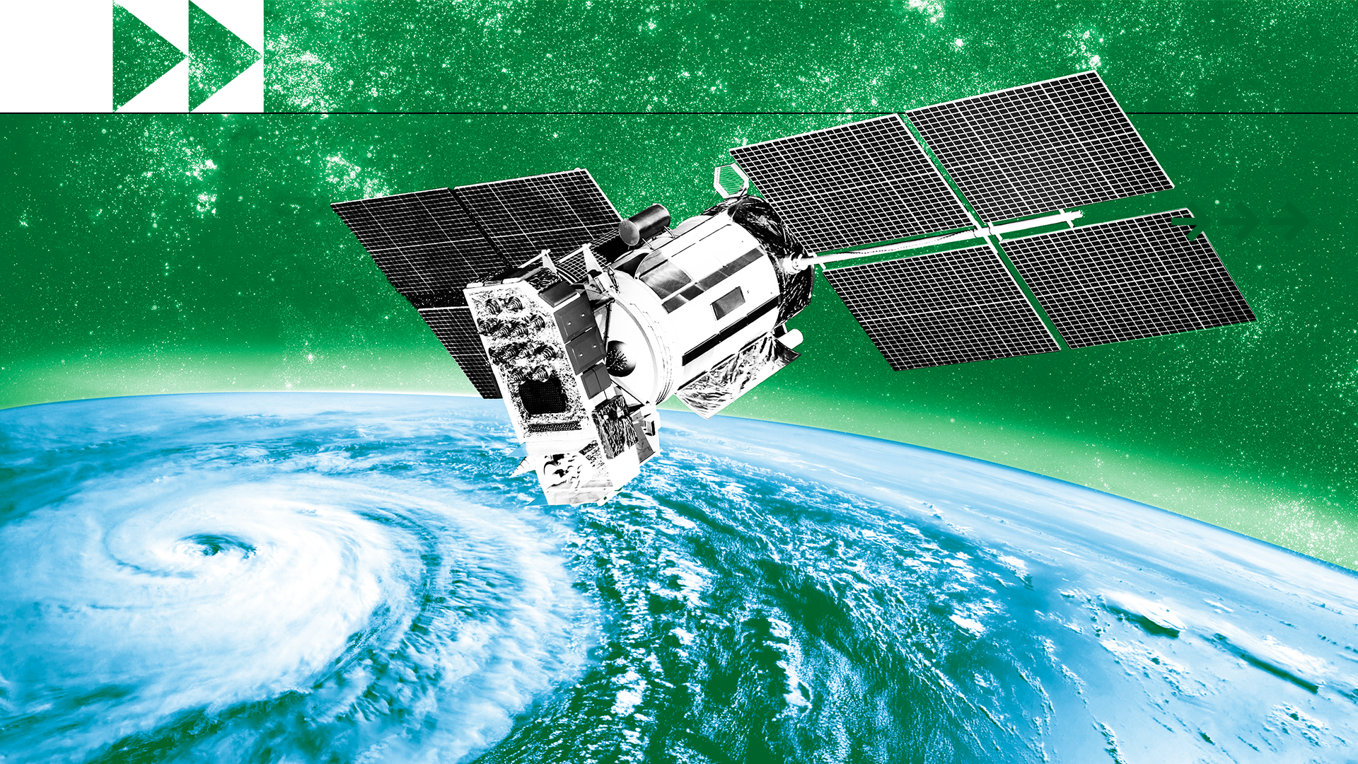 Satélite con paneles solares sobrevuela la Tierra