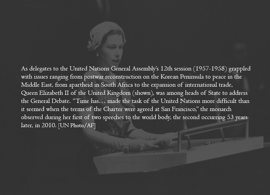 1957 - Queen Elizabeth II addresses General Assembly