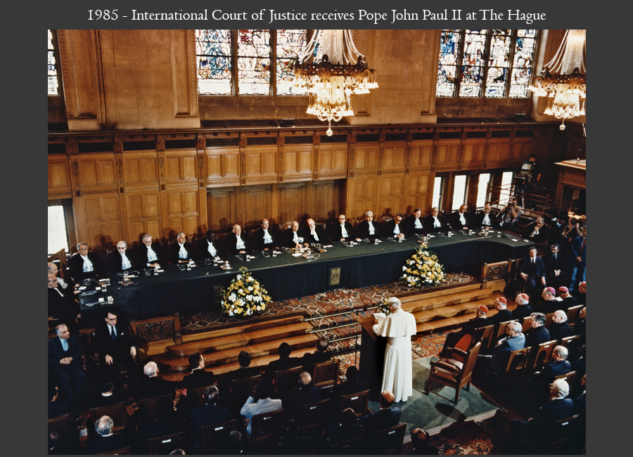 1985 - International Court of Justice receives Pope John Paul II at The Hague
