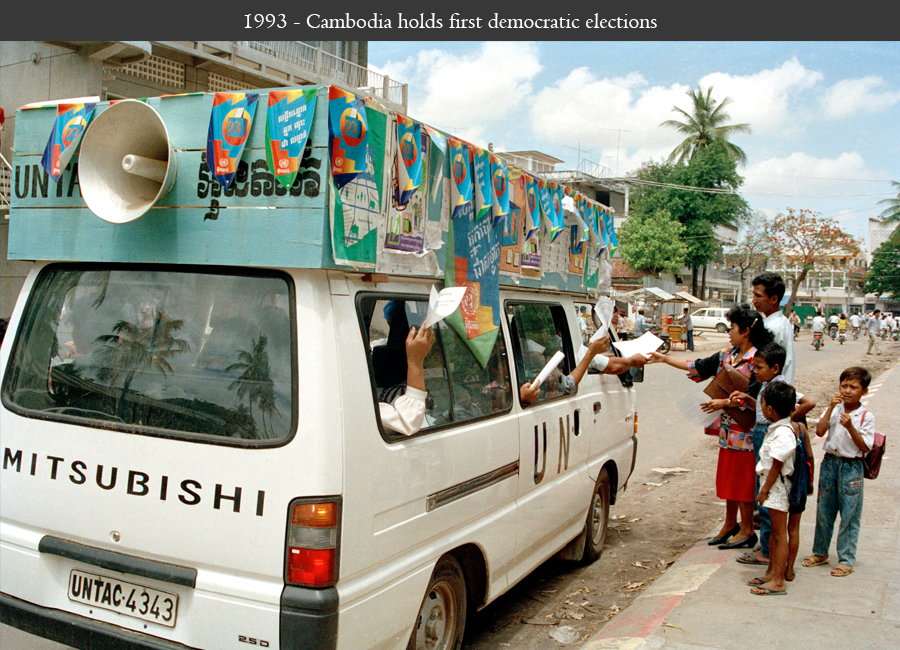 1993 - Cambodia holds first democratic elections