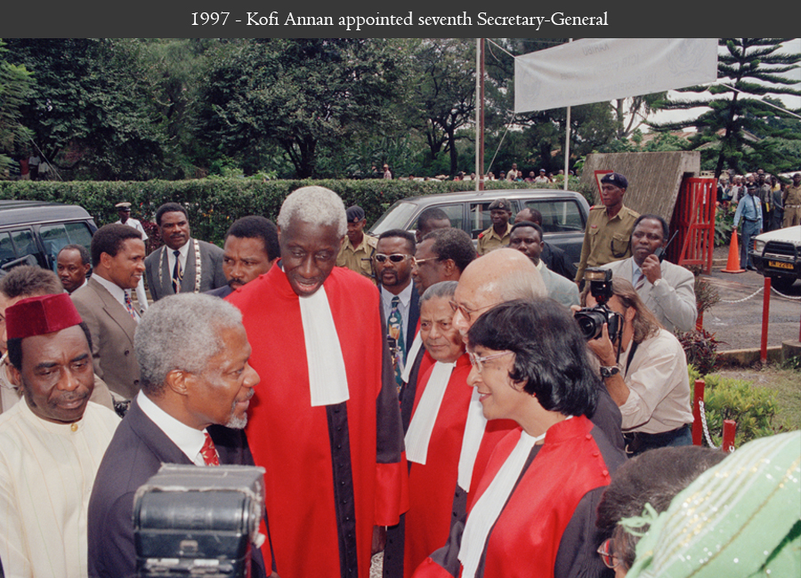 1997 - Kofi Annan appointed seventh Secretary-General