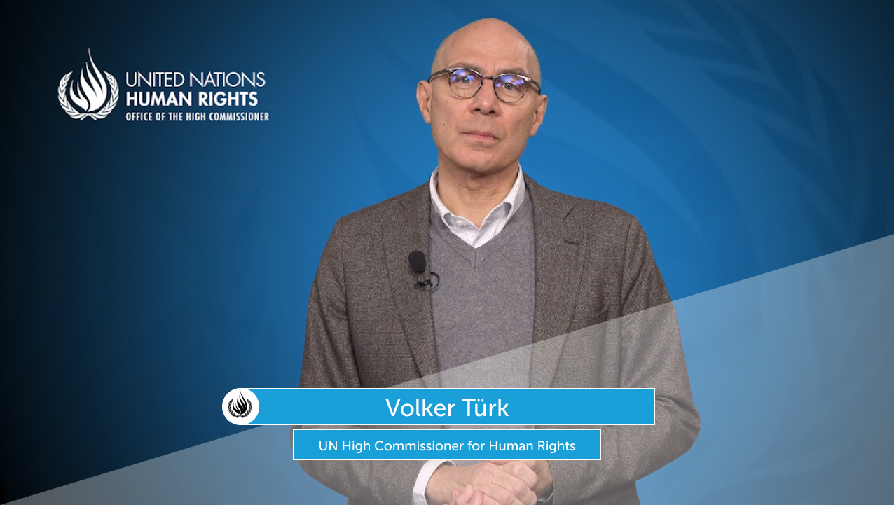 Capture d'écran du message vidéo de Volker Türk