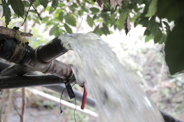 water coming out of a pipe