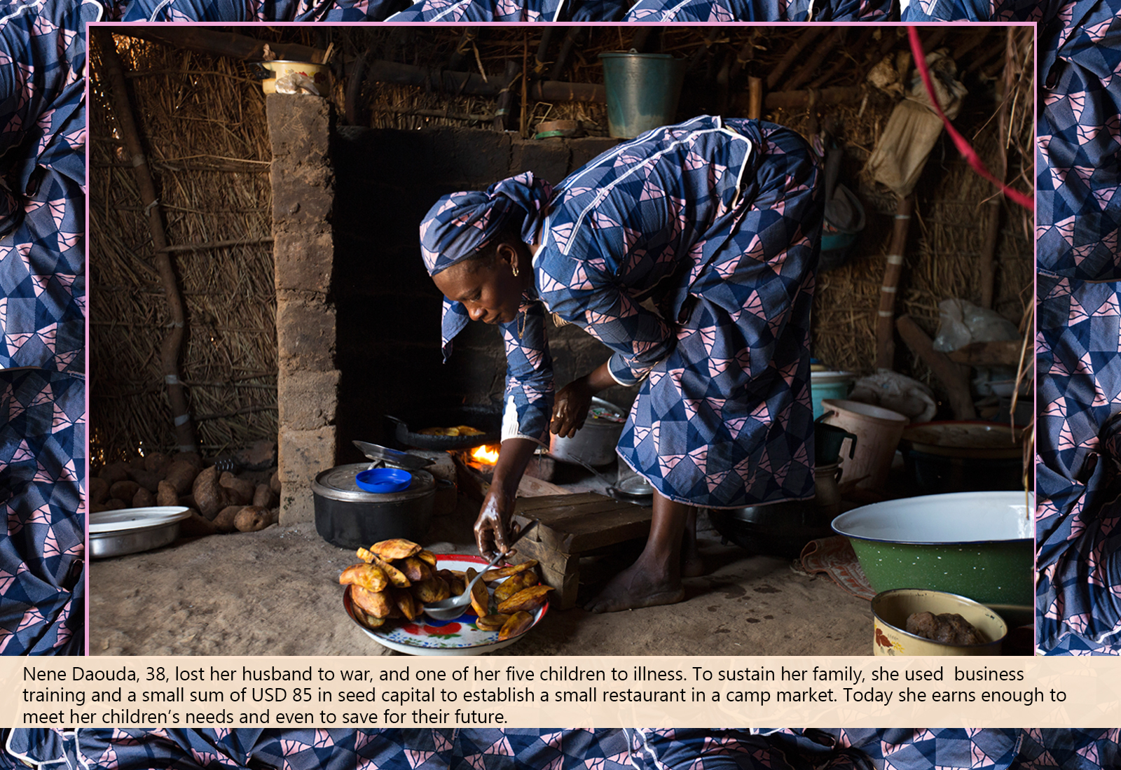 Nene Daouda, 38, lost her husband to war, and one of her five children to illness. 