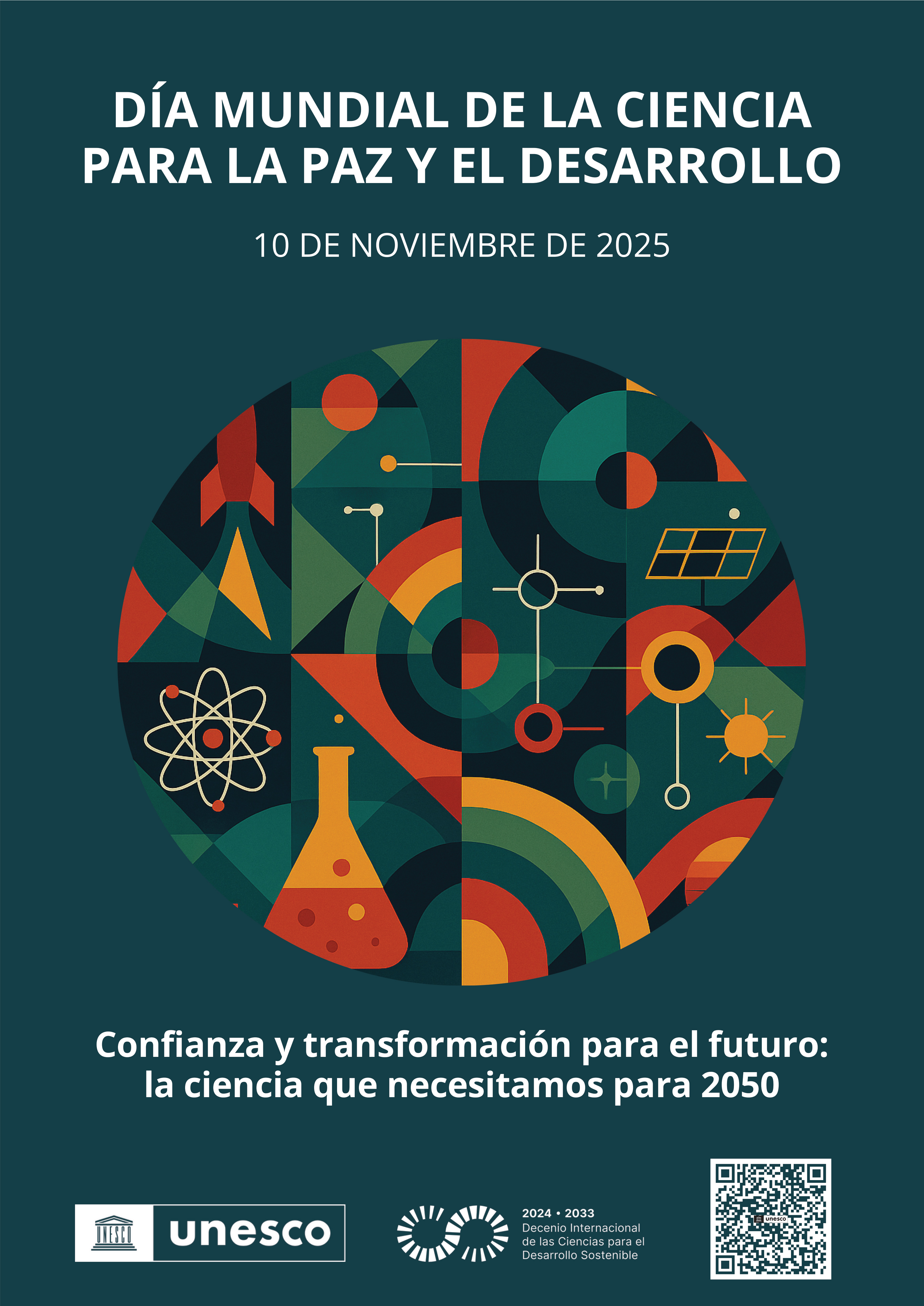 Póster del Día Mundial de la Ciencia para la Paz y el Desarrollo 2025