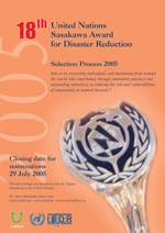 18 Premio Sasakawa de las Naciones Unidas para la Reduccin de los Desastres