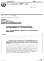 Portada del borrador del documento temático oficial sobre la gestión sostenible del agua y los ecosistemas acuáticos