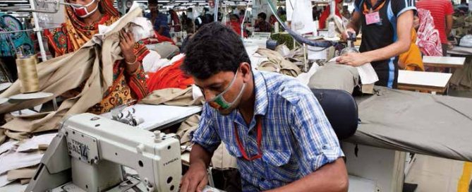 Photo: Workers in a ready-made garments factory in Bangladesh.