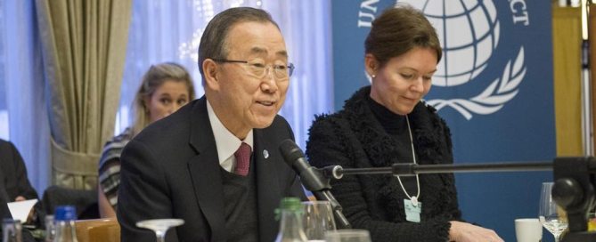 Photo: Secretary-General Ban Ki-moon participates in a Global Compact event on UN-Business Collaboration in Davos, Switzerland.