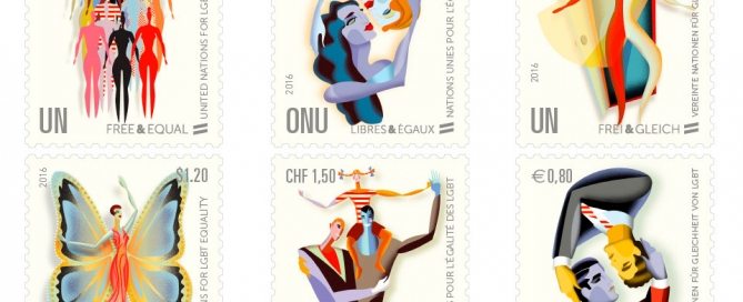 Image: UN Free and Equal postage stamps – promoting LGBT equality worldwide.