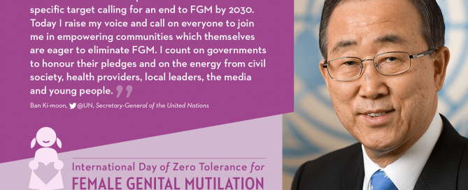 Image: Ban Ki-moon's message for the International Day to End Female Genital Mutilation.