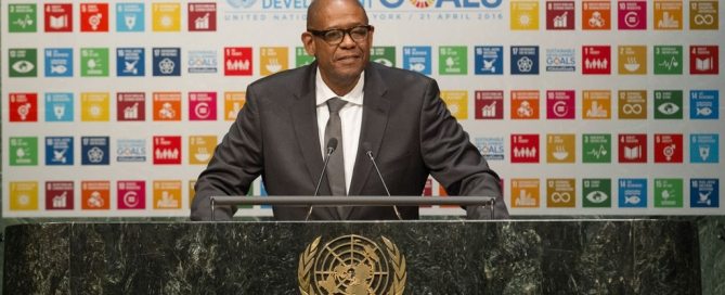 Photo: Sustainable Development Goals (SDGs) Advocate Forest Whitaker, addresses the General Assembly High-level Thematic Debate on Achieving the SDGs. UN Photo/Loey Felipe