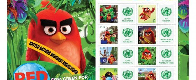 Image: The Angry Birds and United Nations have partnered on a stamp collection.