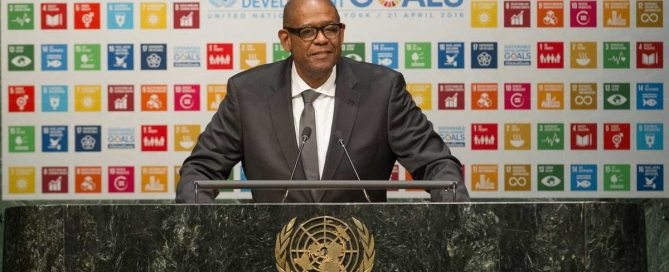 Photo: Forest Whitaker addresses the UN High-Level Thematic Debate on the Sustainable Development Goals.