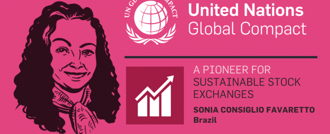 Digital card: Sonia Consiglio Favaretto of Brazil is an SDG Pioneer.