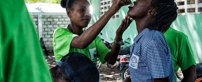 Photo: The Pan American Health Organization-World Health Organization (PAHO/WHO), UNICEF and Haiti’s Ministry of Health launched in Archaie the first phase of a cholera vaccination campaign targeting 400,000 persons in 2016.