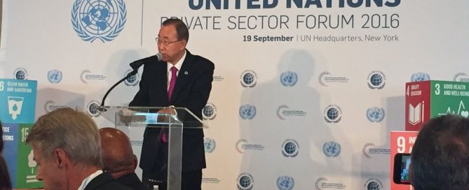 Photo: Secretary-General Ban Ki-moon addresses the UN Private Sector Forum.